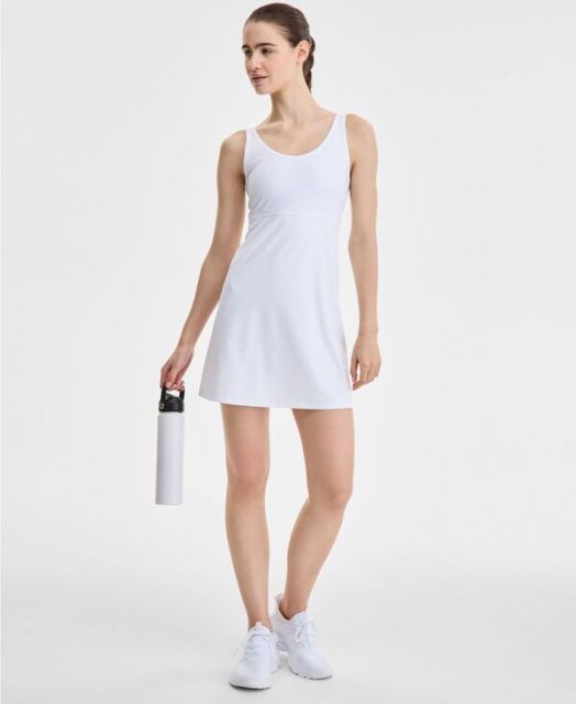 送料無料 イデオロギー レディース ワンピース トップス Women s Performance Ribbed Sleeveless Dress Bright White
