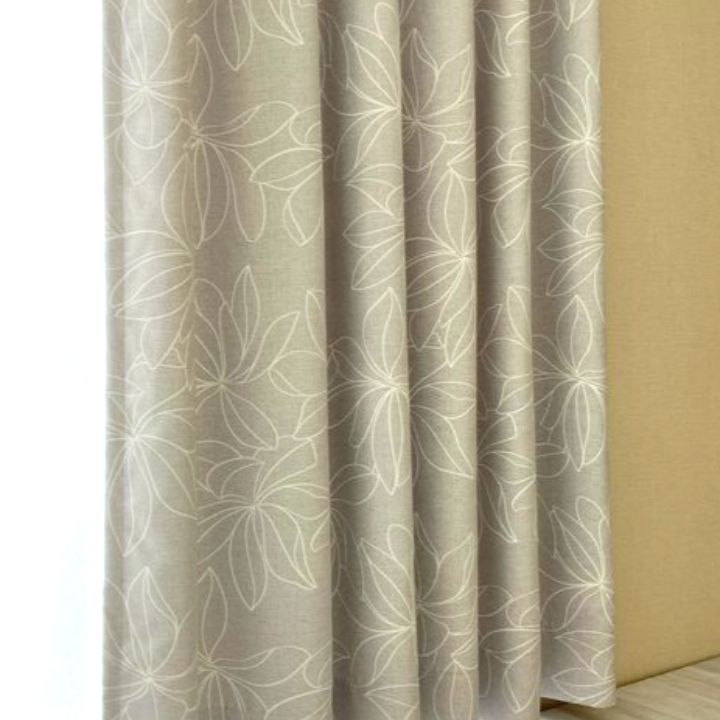 NH505 GY オーダーカーテン 節約 ドレープカーテン 遮光カーテン 花柄
