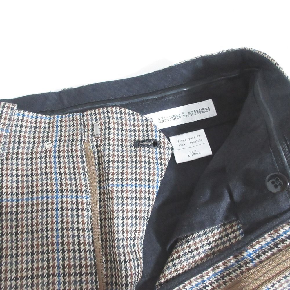 美品 UNION LAUNCH ユニオンランチ ガンクラブチェック ストレート  