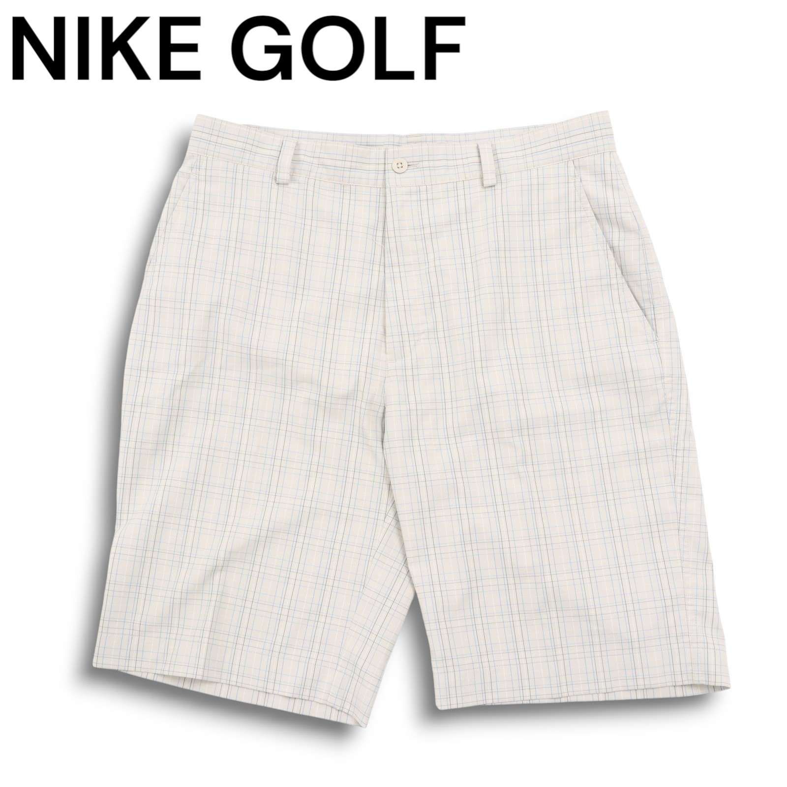 NIKE - NIKE GOLF ナイキゴルフ 2タックショートパンツ ハーフパンツ 刺繍ロゴ NIKE GOLF ナイキ ゴルフ 春夏 ロゴ刺繍☆ チェック ストレッチ