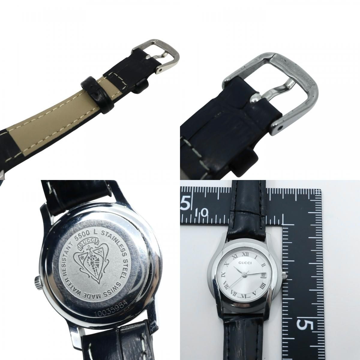 極美品 電池交換済 新品ベルト グッチ GUCCI 5500L 腕時計