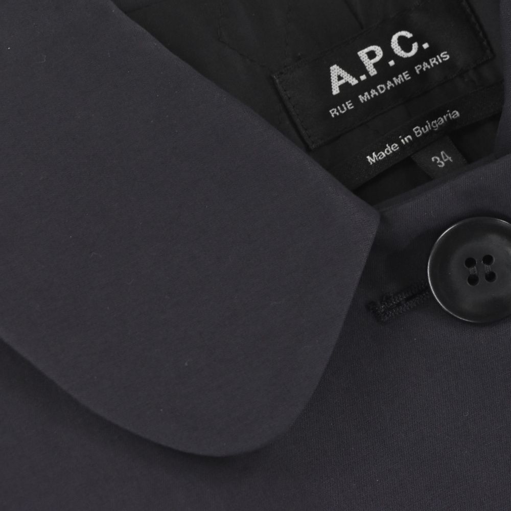 A.P.C (アーペーセー) ステンカラーコート ネイビー レディース
