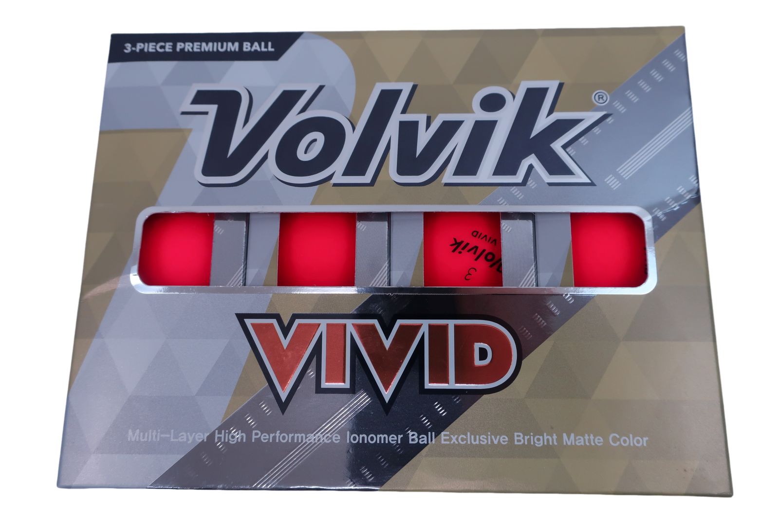 【新品】VOLVIK(ボルビック) ゴルフボール 赤 1ダース VIVID ゴルフ用品 2405-0508 ゴルフボール