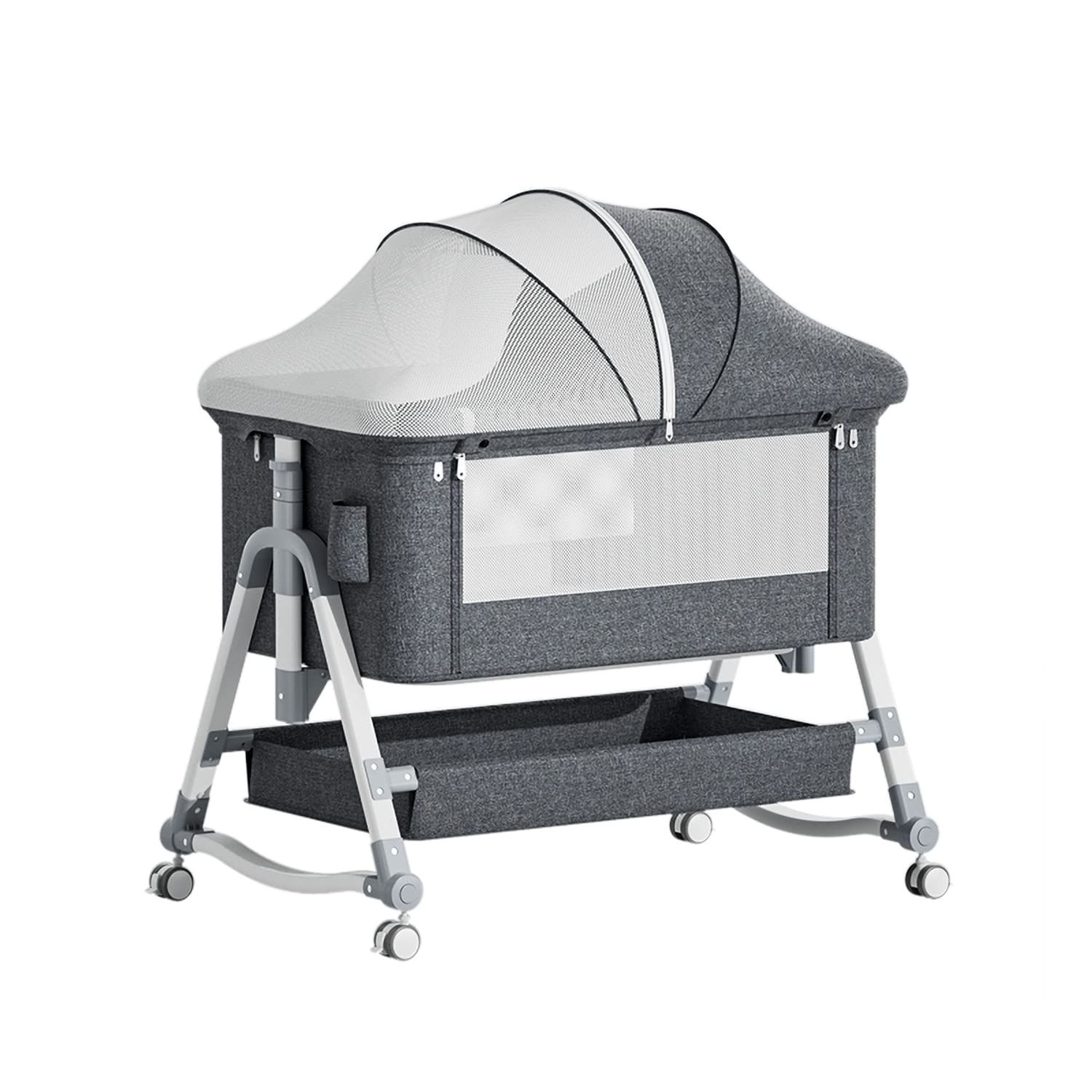 在庫セール】折りたたみ ハイローベッド 高さ5段調節 通気性 睡吐防止  