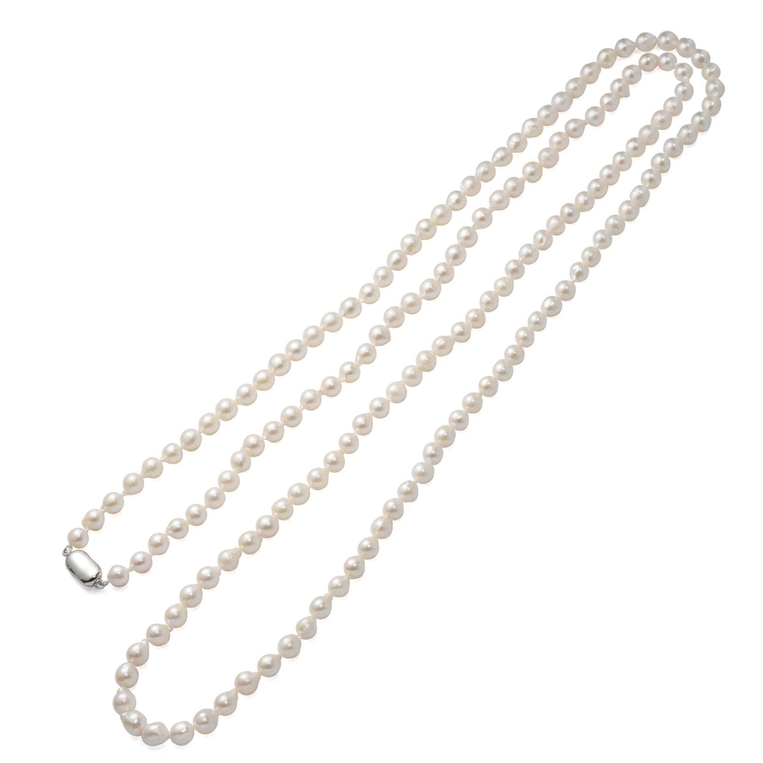 バロックアコヤパール6.5-7mmロングネックレス 120cm - メルカリ