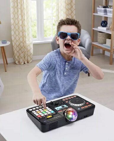 キディスター DJミキサー おもちゃのDJスクラッチパッド ミラーボール付き キディスター DJミキサー おもちゃのDJスクラッチパッド ミラー