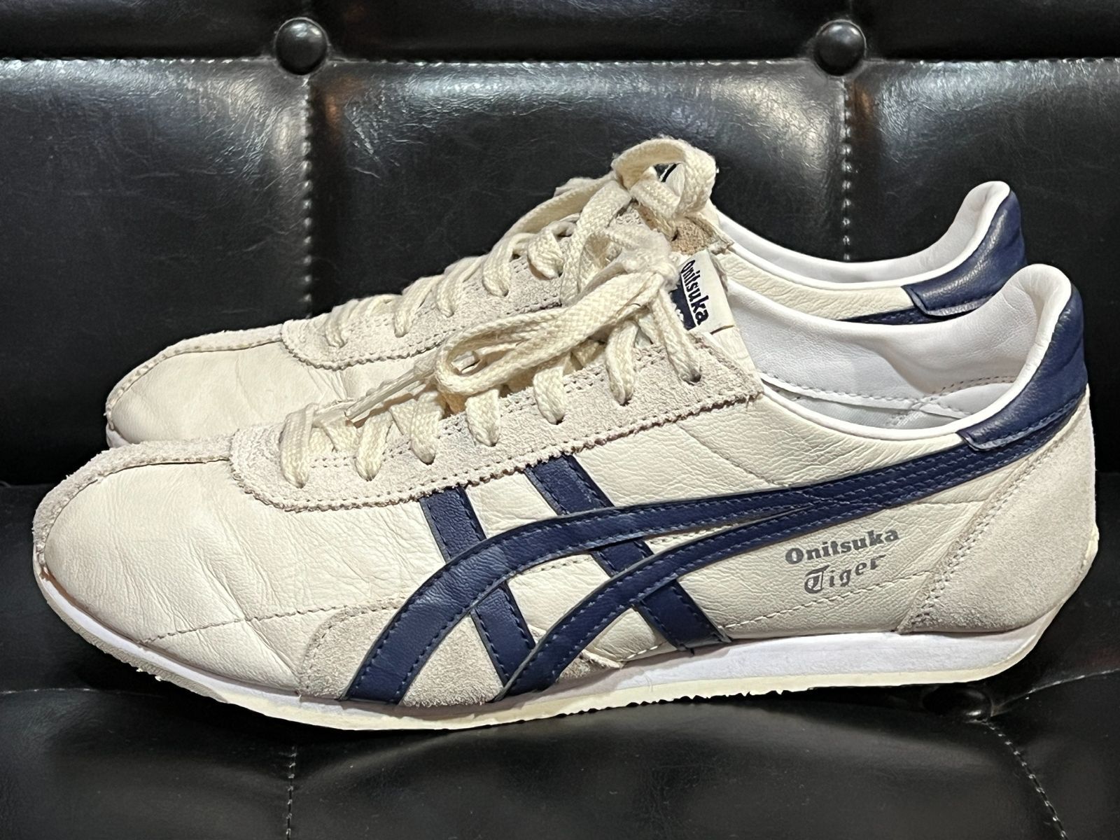 美品 オニツカタイガー ランスパーク レザー 25ｃｍ D201L Onitsuka