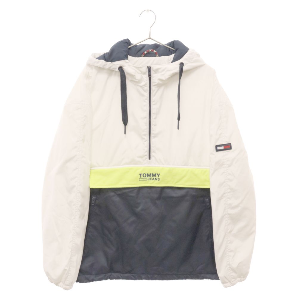 TOMMY (トミー) 中綿入りバイカラーアノラックジャケット ホワイト/ネイビー