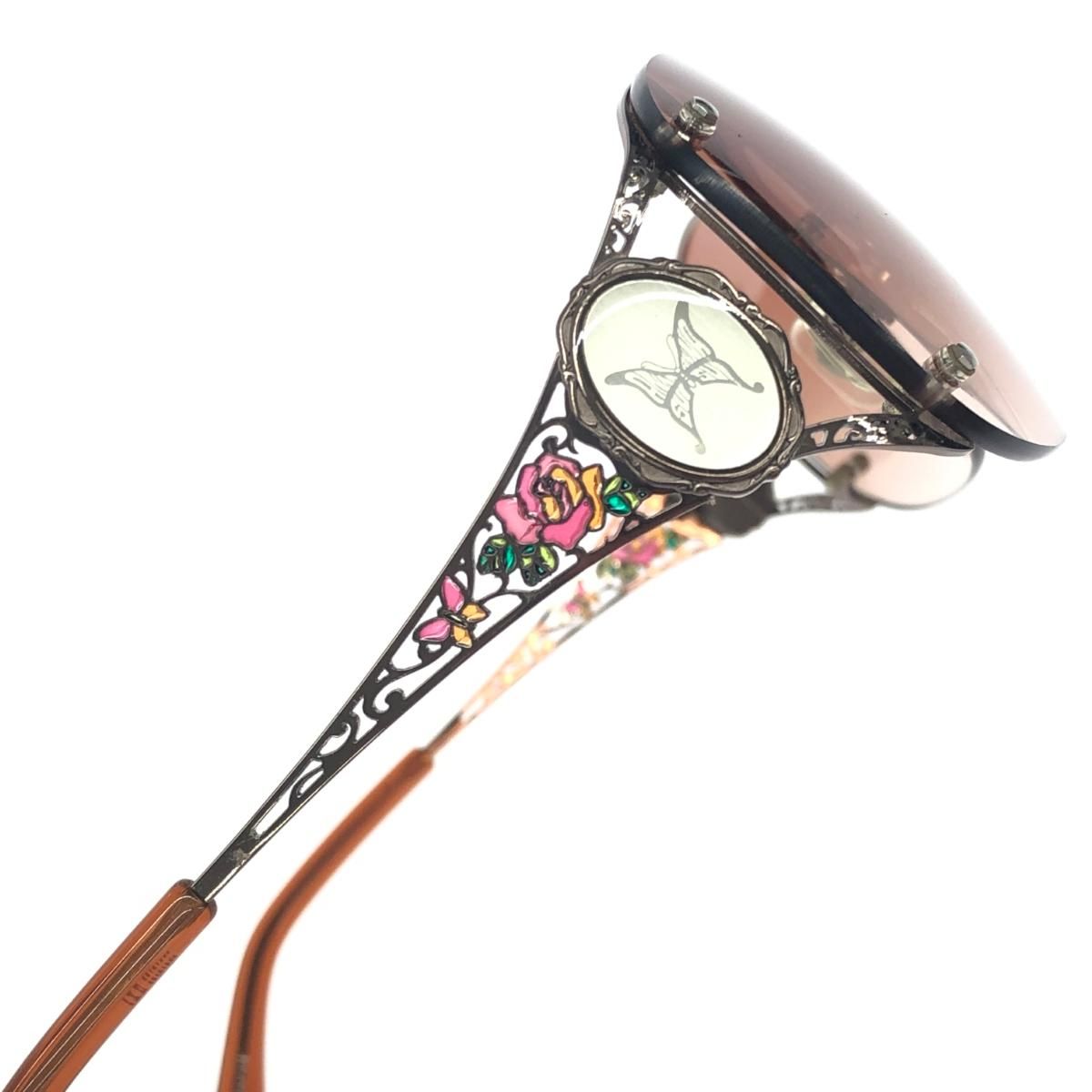 美品 ANNA SUI アナスイ サングラス ブラウン レディース バラ