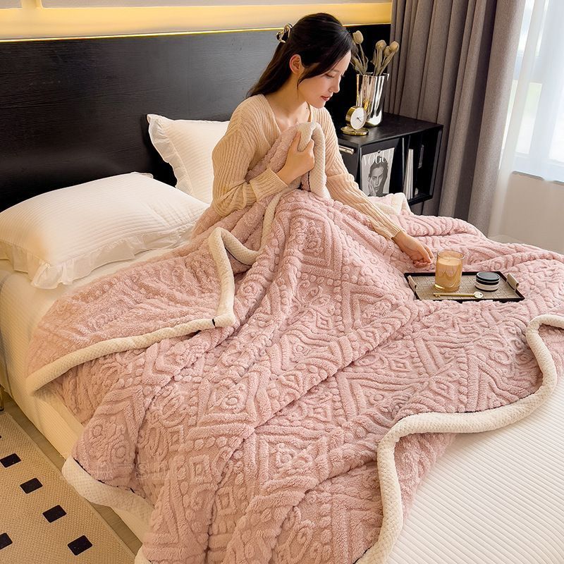 毛布 エンボス加工 200×230cm もこもこ ブランケット ふわふわ 2枚合わせ ダブル クイーン ふわとろ ふわもこ ひざ掛け モコモコ もうふ おしゃれ あったかい 暖かい 厚手