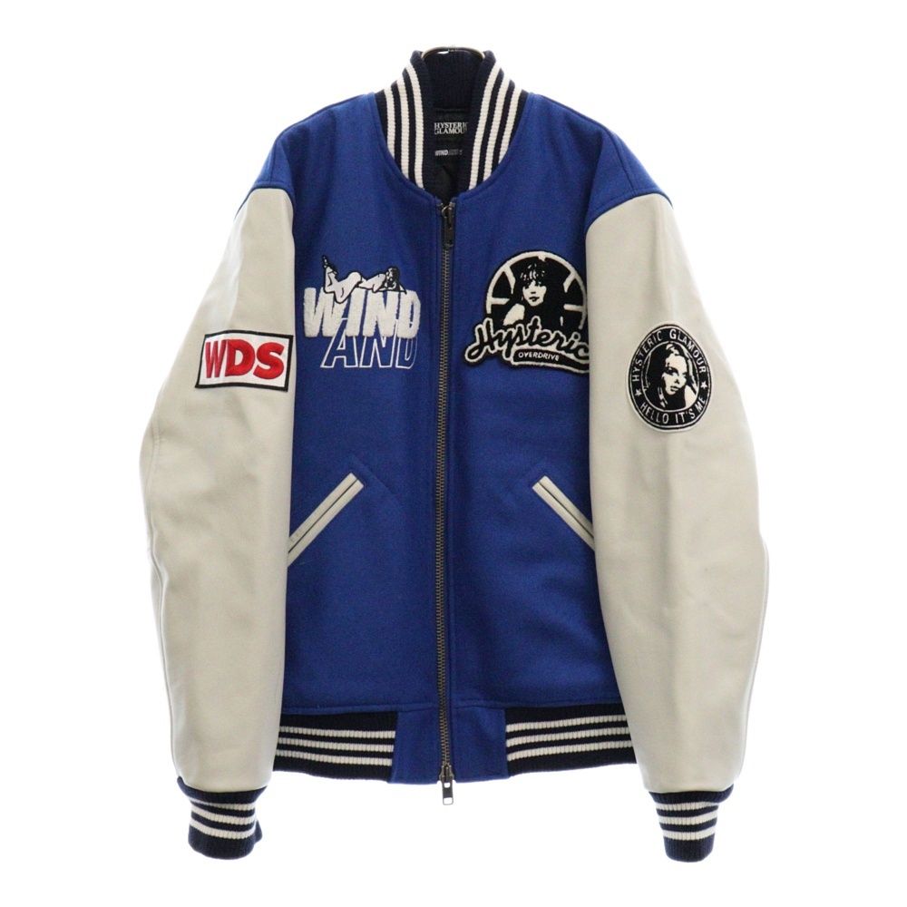 HYSTERIC GLAMOUR (ヒステリックグラマー) 20AW ×WIND AND SEA Stadium Jumper ウィンダンシースタジアムジャケット ブルー WDS-HYS-2-01