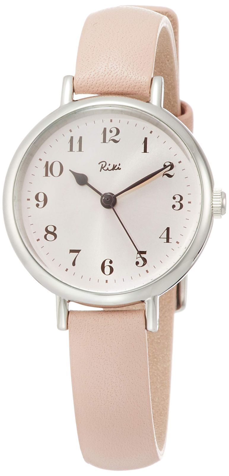 在庫処分 ピンク レディース AKQK447 桃花色カーフ革バンド カーブハードレックス 薄ピンク文字盤 マリン クロック アラビア数字デザイン リキ 腕時計 セイコーウォッチ