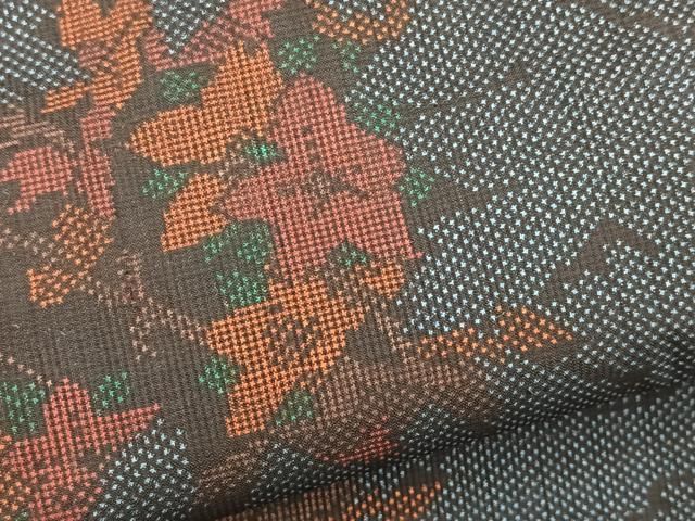 平和屋着物○本場大島紬 地空 一元7マルキ 風景樹林文 正絹 逸品