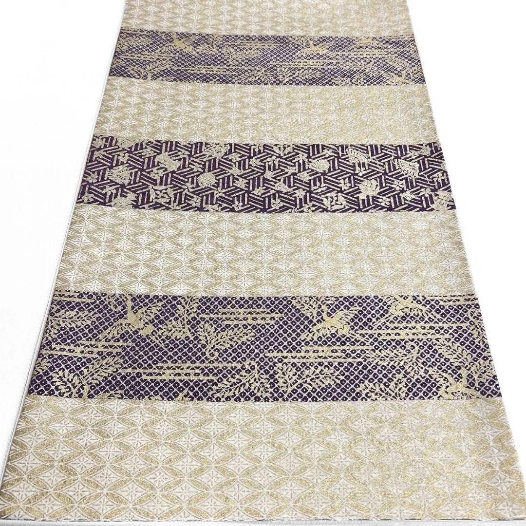 未着用　一期一会　金彩　横段　七宝　鶴　霞　袋帯　着物 014a p 未着用 一期一会 金彩 横段 七宝 鶴 霞 袋帯 着物 014a p 未着用 一期一会