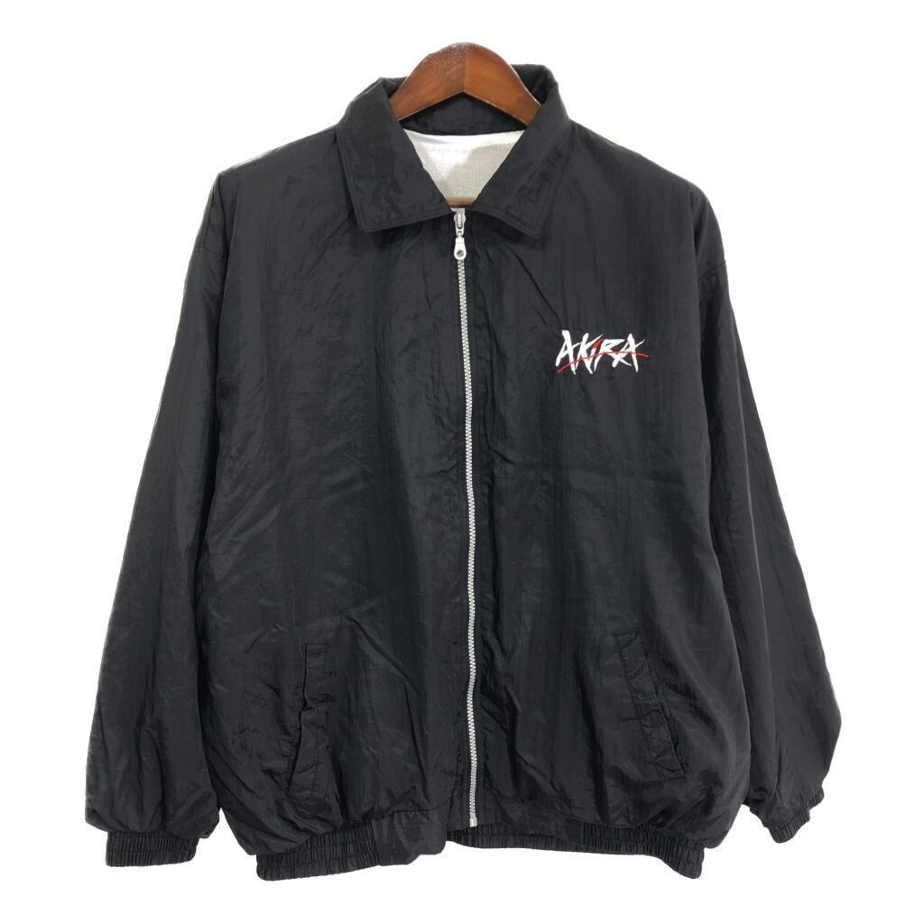 AKIRA ナイロン ジャケット ワンポイントロゴ ブラック (メンズ L相当 