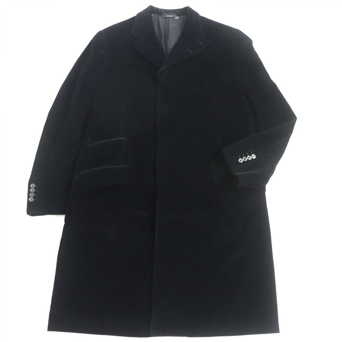 HERMES 暴れまくっ エルメス ロングコート 裏地チェック コットン ブラック 