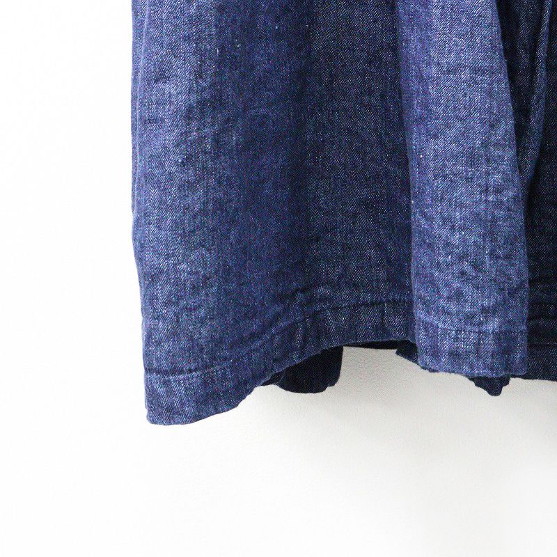 ネストローブ nest Robe リネンデニムカシュクールワンピース