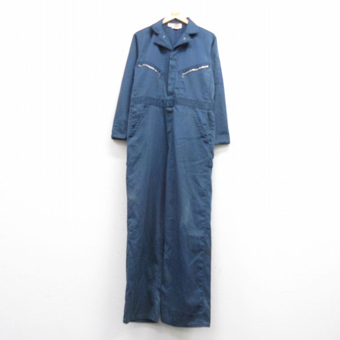 W37/古着 ディッキーズ Dickies 長袖 ツナギ メンズ 80s タロン 紺 