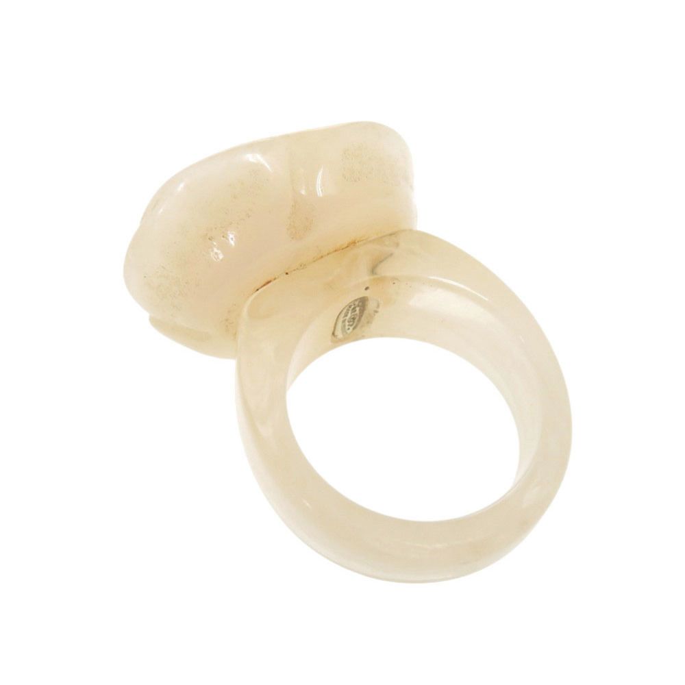 シャネル ココマーク カメリア プラスチック 13号 ベージュ系 リング