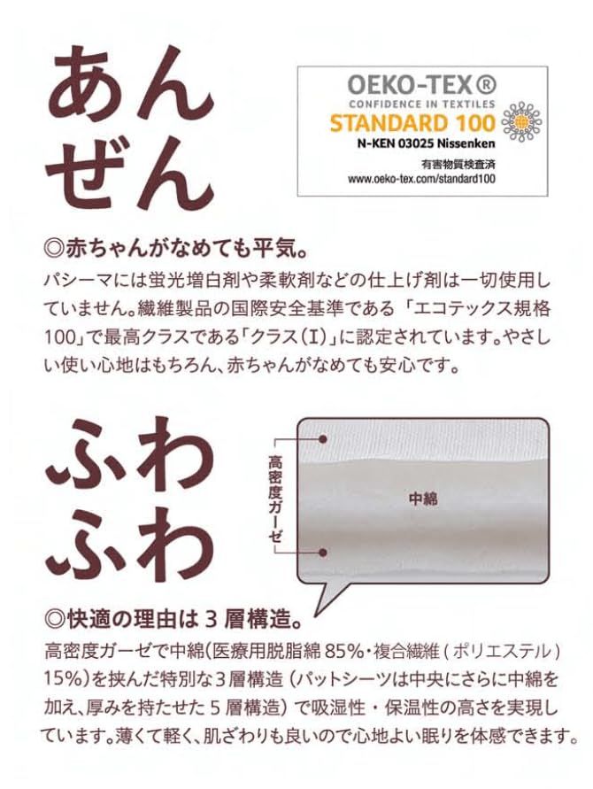 パシーマ パットシーツ シングル ×2枚組 きなり色 2枚セット 新品 110×210cm きなり シングル 敷きパッド パットシーツ 旧品名サニセーフ パシーマ