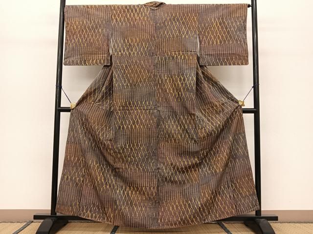 平和屋着物○上質な紬 杢目絞り 霞文 正絹 逸品 BAAT0864yc - メルカリ 