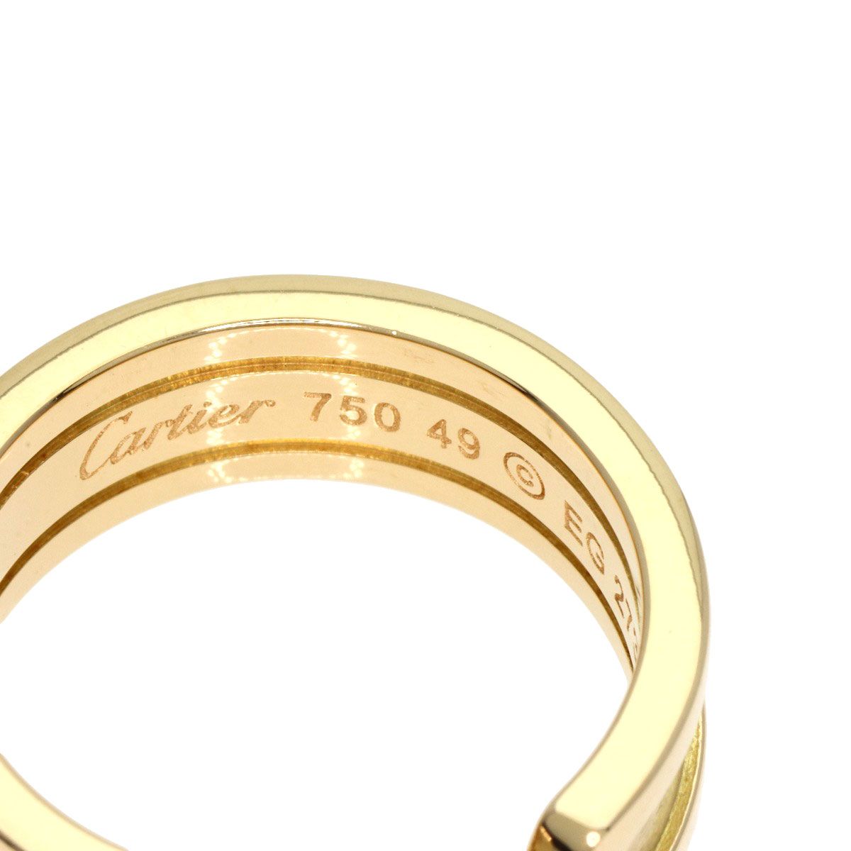 ☆【Cartier】カルティエ C2リング ワイド 750 K18WG サイズ55 約15号 