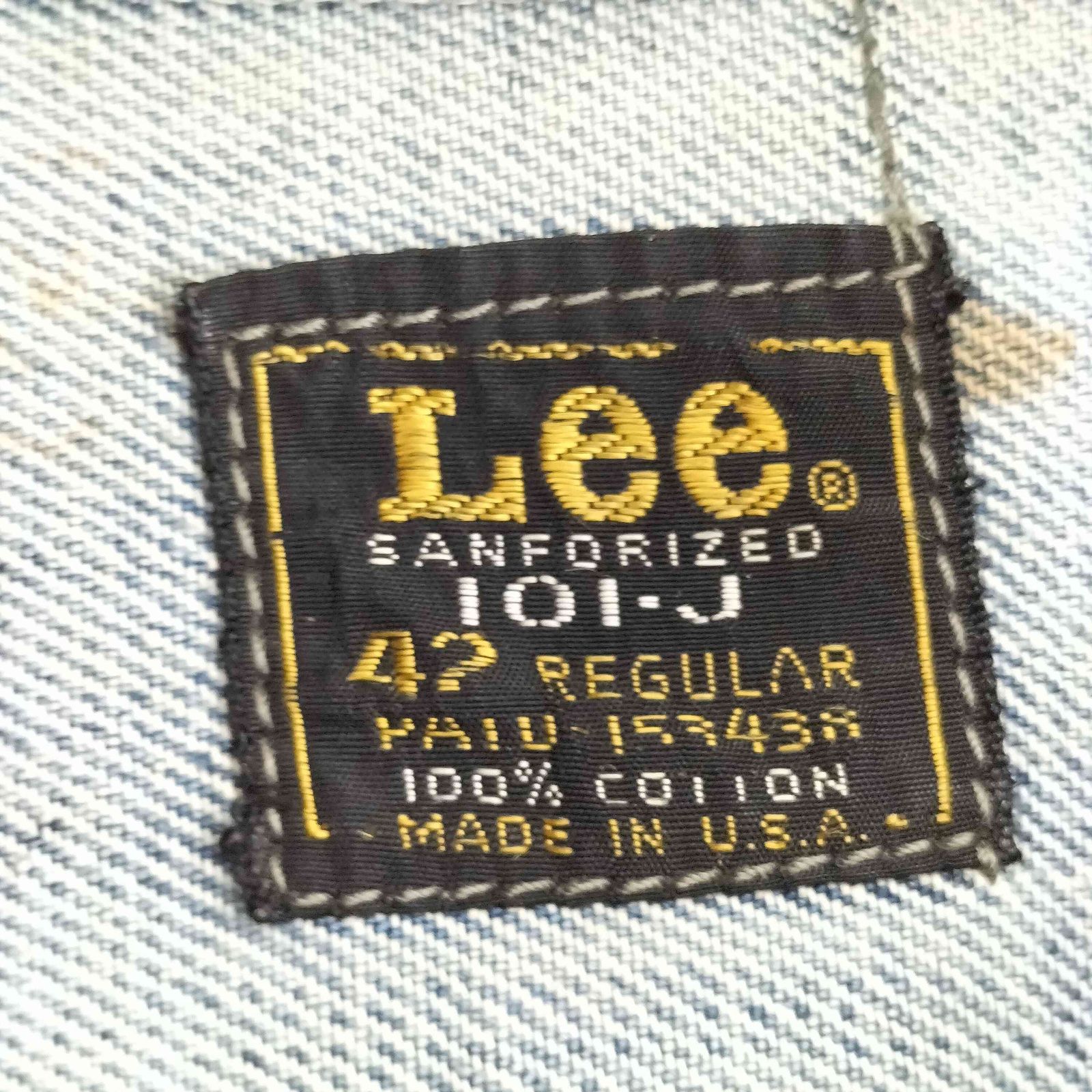 【60s 70s 黒タグ】Lee 101J サイズ36 USA製 リー Lee 60S 黒タグ MADE IN USA 101-J デニムジャケット メンズ 42