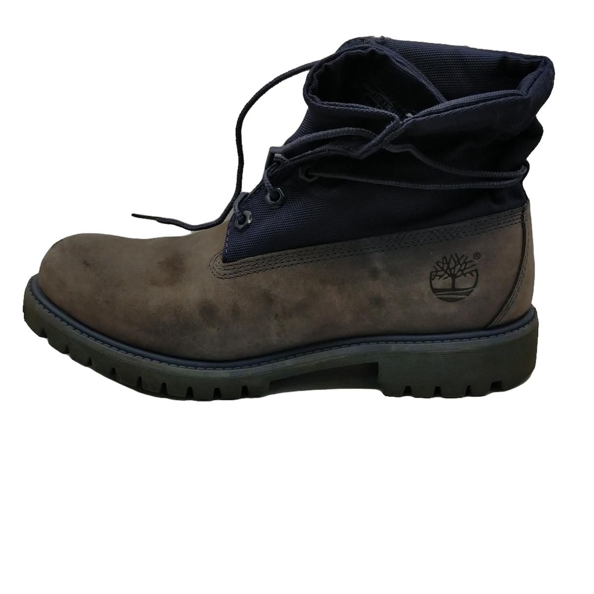 Timberland ティンバーランド ショートブーツ 26 メンズ - グレーベージュ×ネイビー ロールトップ