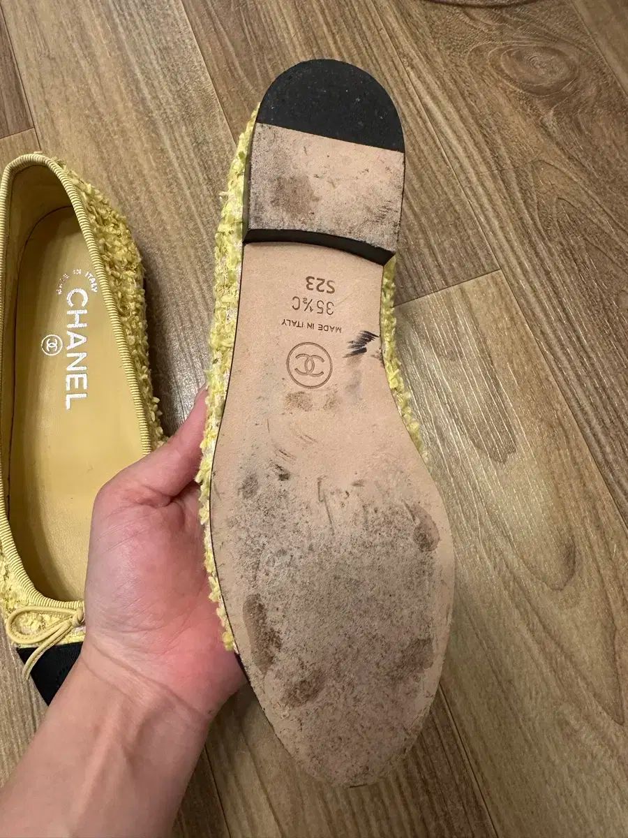  シャネルツイード フラット35 5 フラットシューズ バレエシューズ パンプス