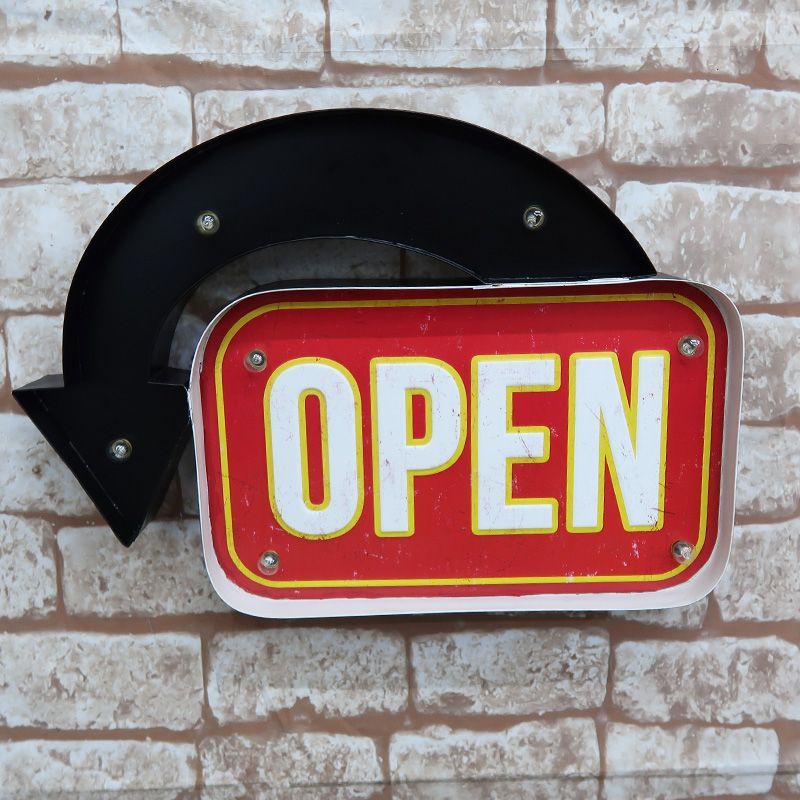 K143 新品 ブリキ看板 Come in Were OPEN 開店サイン おしゃれ
