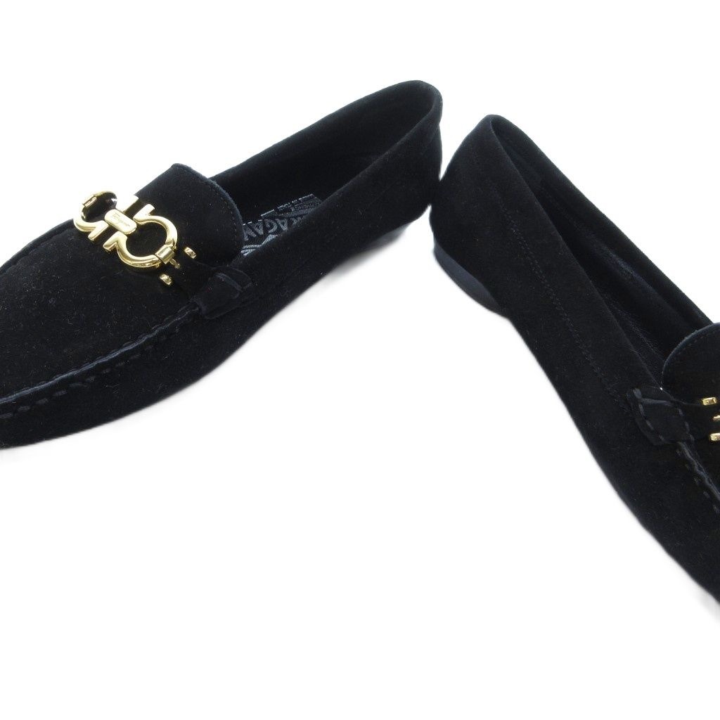 【極美品】サルヴァトーレフェラガモ ドライビングシューズ レザー 黒 ガンチーニ Salvatore Ferragamo (サルヴァトーレフェラガモ) FG