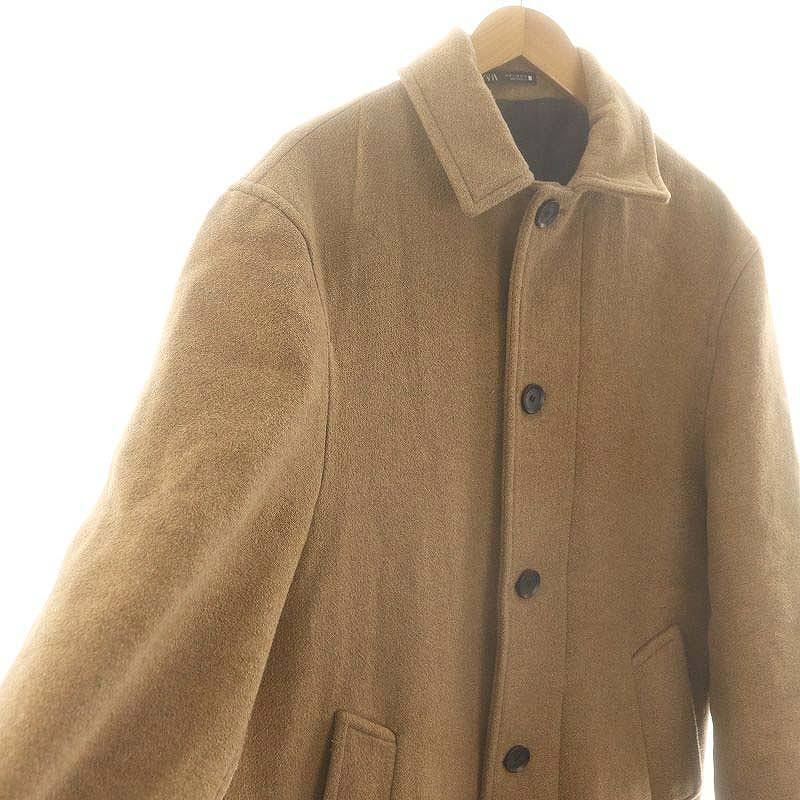 ザラ ZARA ウールステンカラーコート ロング アウター M