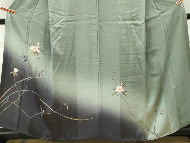 平和屋着物○訪問着 花唐草文 青海波 暈し染め 正絹 逸品