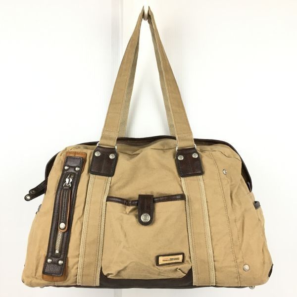 MOUSTACHE ムスタッシュ　ボストンバッグ ショルダー　2way ブラウン ムスタッシュ/MOUSTACHE 部分レザー/ボストンバッグ 茶/ブラウン