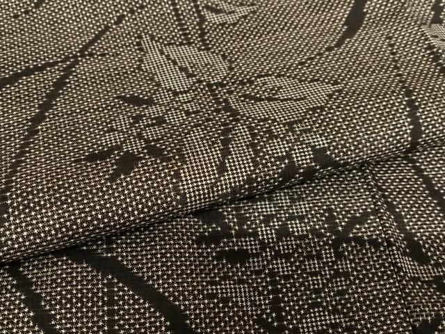 平和屋着物○本場大島紬 泥染め 一元絣 草花文 正絹 逸品 AAAW9270zg