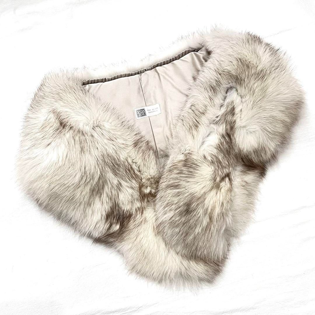 SAGA FOX サガフォックス ショール ストール マフラー フォックスファー リアルファー ホワイト ベージュ ブラウン シルバー 成人式 結婚式 式典 着物 振袖 和装 セレモニー