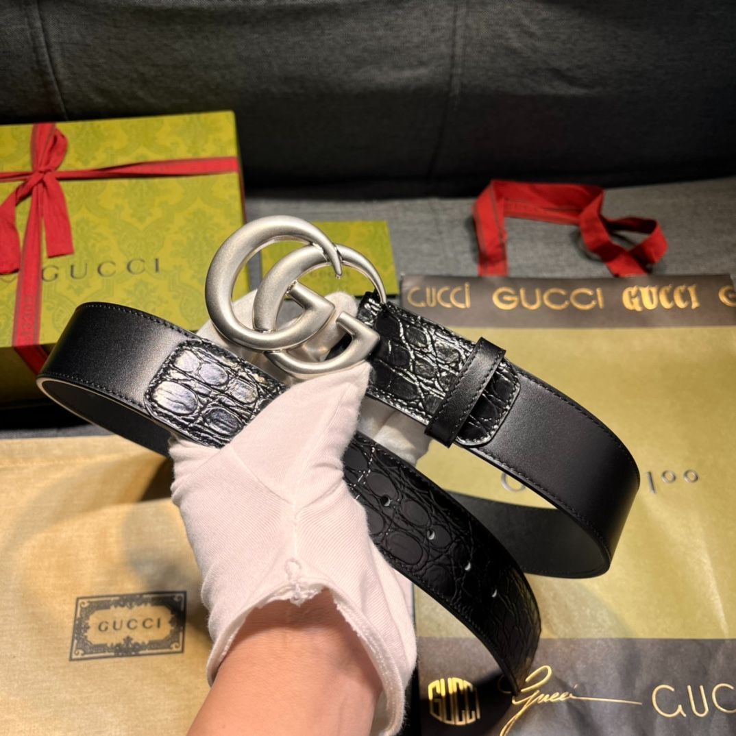 GUCCI ブラックレザー GGバックル ベルト 100cm GUCCI ブラックレザーベルト 100cm