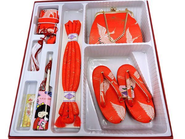 着物美人 送料込み 七五三 女の子 箱セコセット 小 S 3歳 2歳 女の子着物用 七五三着物用 3歳着物用 女の子箱セコ 女の子草履バック 女の子帯締め 子供 女児 キッズ ジュニア 箱セコ 草履 16.2cm バック 帯締め 朱赤 鶴 m521205