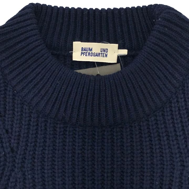 BAUM UND PFERDGARTEN (バウムウンドヘルガーデン) ■ ③ 412-8265858 畔編みニット レディース ネイビー S BAUM UND PFERDGARTEN (バウムウンドヘルガーデン) 畔編みニット 412