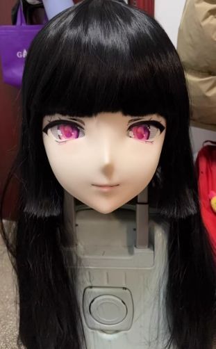 3|4マスク カツラ付き NO.4 小さめ 衣装付き ドール ヘッドロリータ人形 コスプレ 変身 仮装 着ぐるみ 二次元美少女