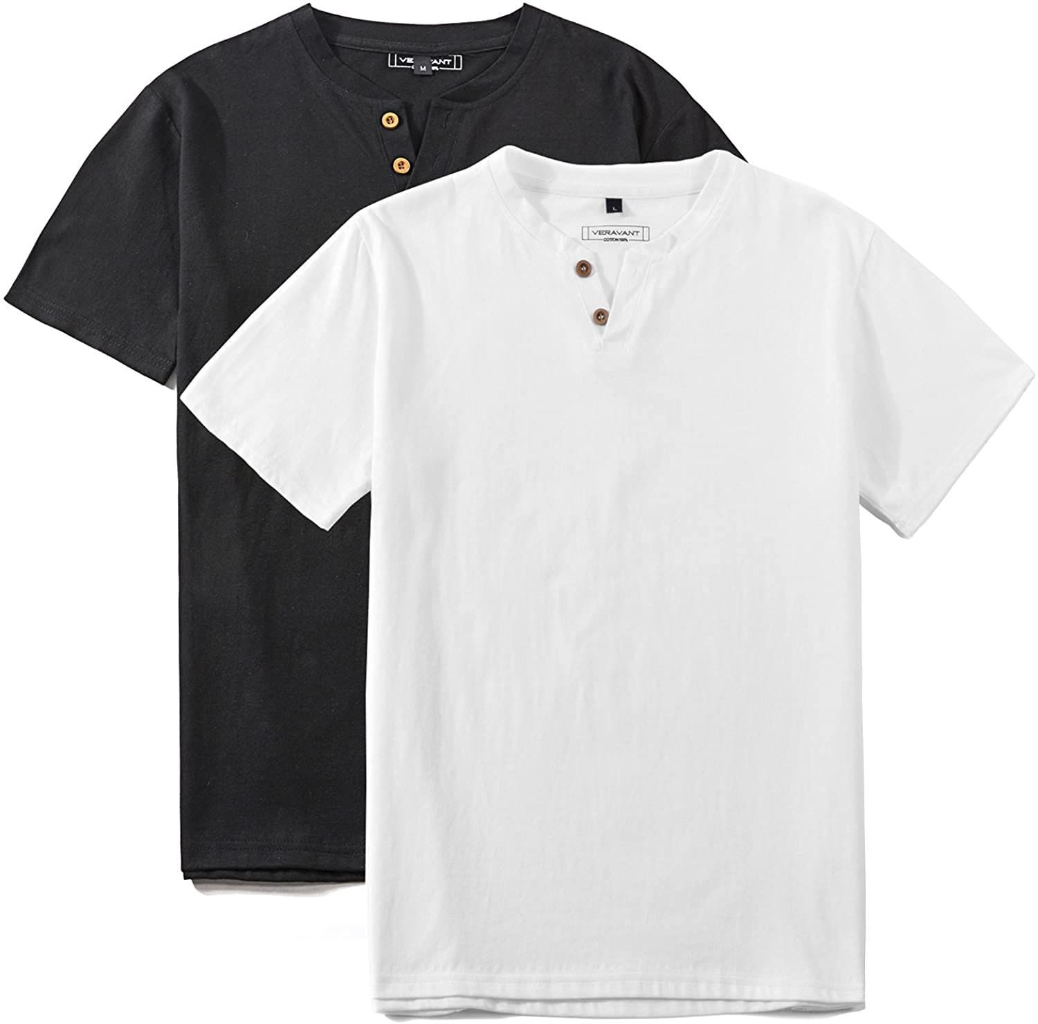 VERAVANT tシャツ メンズ 半袖 100%%%% 綿 2枚組 ヘンリーネック