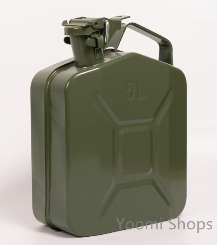 【新品未使用】アウトドア 米軍風高品質灯油 ガソリン携行缶5L 燃料タンク 簡単に持ち運 キャンプ　野外登山24x12x31cm 1.25kg