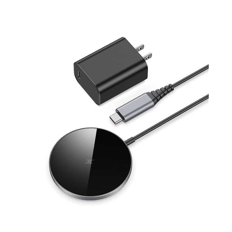 【熱くならない】NANAMI マグネット式 ワイヤレス充電器 (20W出力のUSB-Cアダプター付属) - N52磁石採用 超薄型 MagSafe対応 置くだけ充電器 iPhone 16/15/14/13/12 全シリーズ AirPods 4/3/Pro( 0