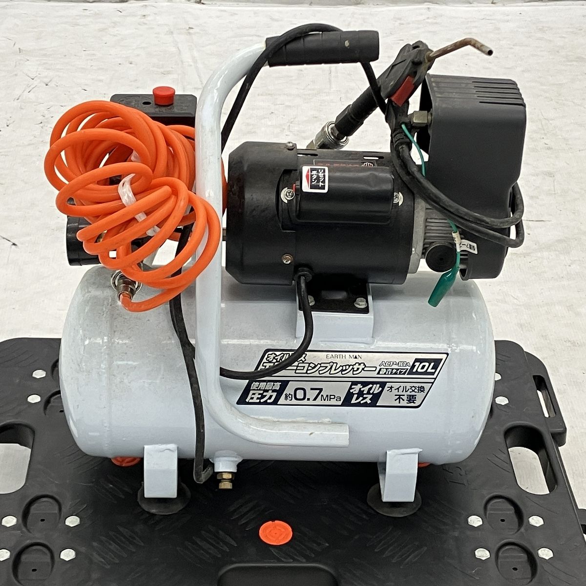 エアコンプレッサー 10L EARTH MAN 静音オイルレスコンプレッサー ACP 