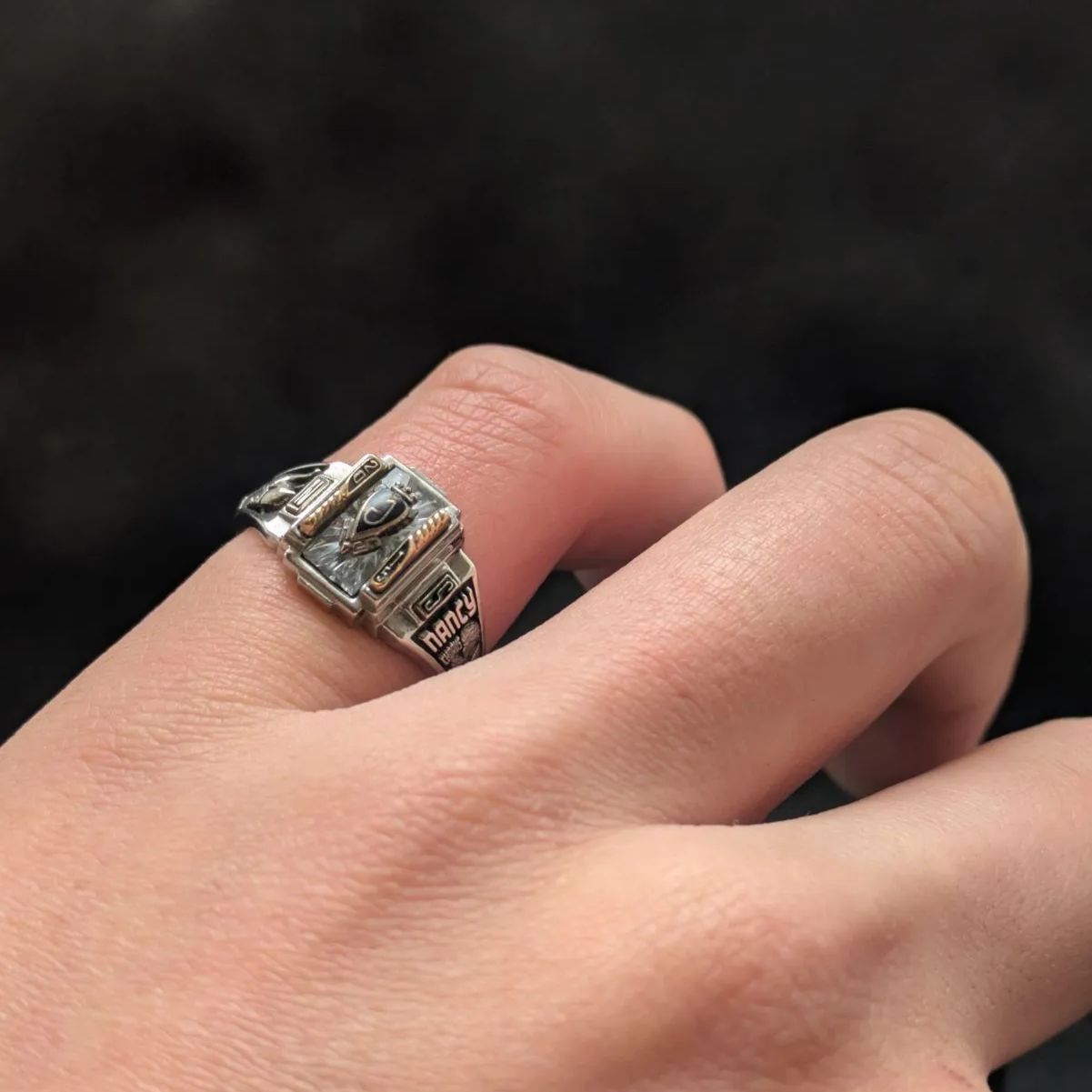 JOSTENS LTM 2015年カレッジリング14号アールデコ クリアシールド JOSTENS LTM 2015年カレッジリング14号アールデコ クリア