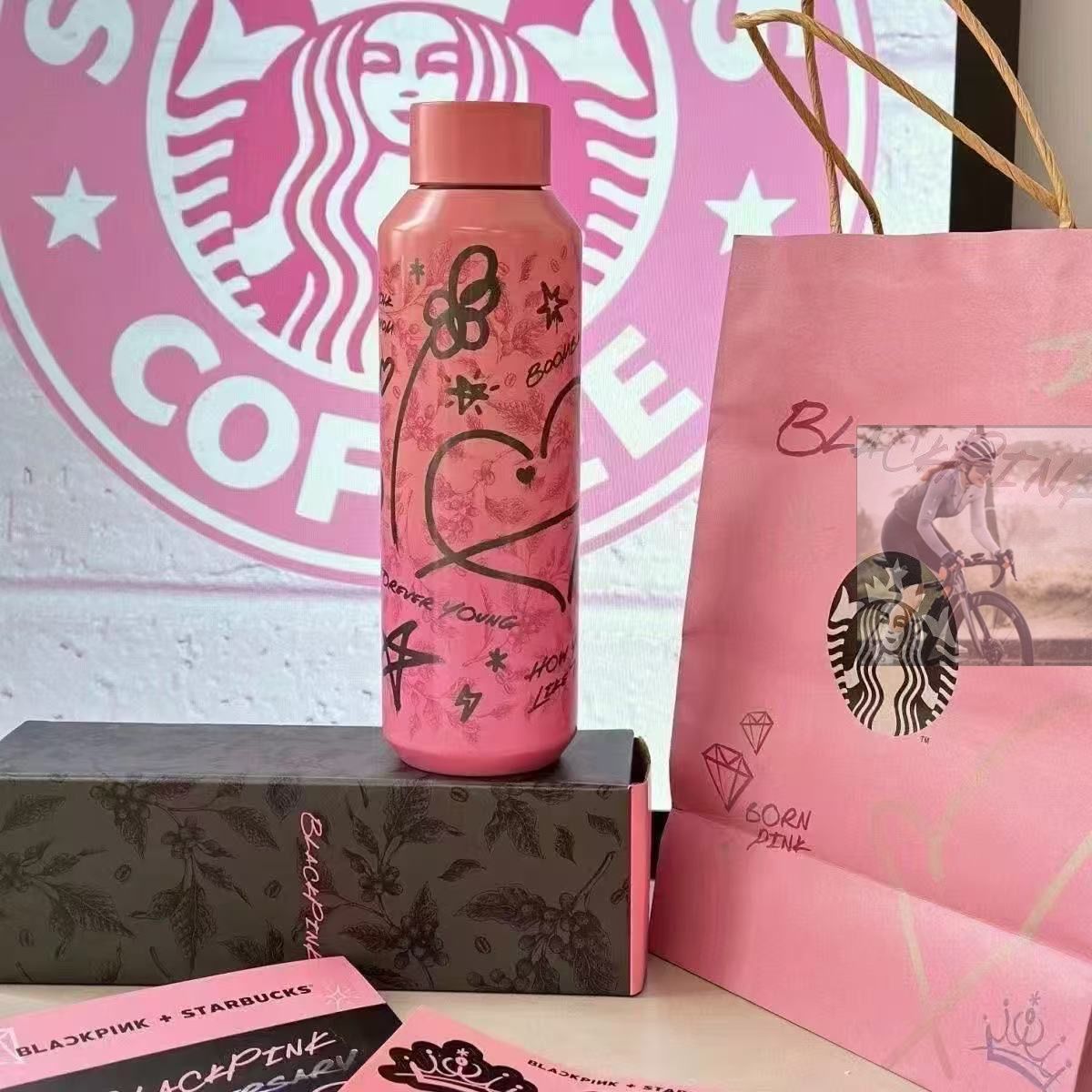 ブラックピンク　スターバックス　コラボ　タンブラー　水筒 ☆スターバックス BLACKPINK☆ブラックピンク タンブラー458ml
