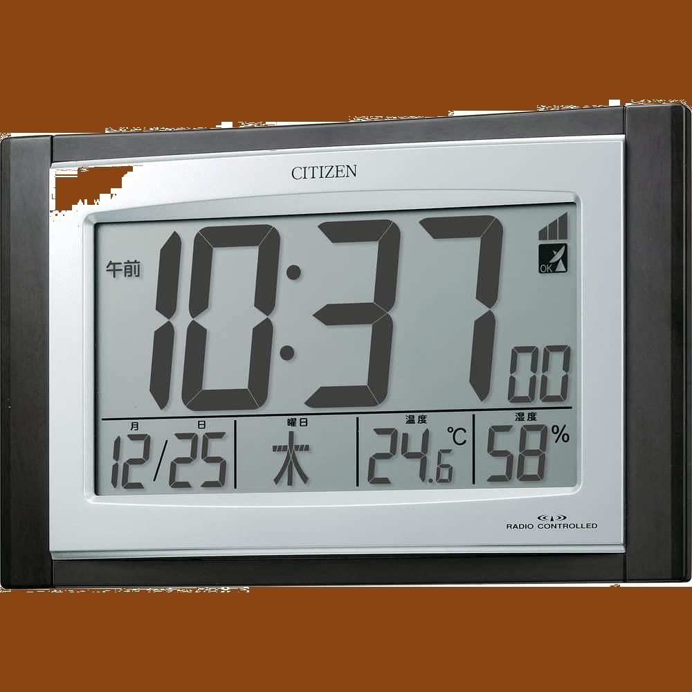 数量限定】CITIZEN 157×240×40ｍｍ (木目仕上) パルデジットコンビR096 茶 表示 カレンダー 湿度 温度 置き掛け兼用  8RZ096-023 デジタル 電波時計 掛け時計 シチズン リズム(RHYTHM) - メルカリ