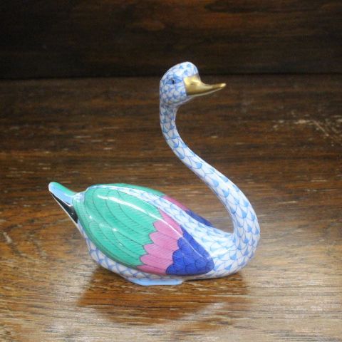 HEREND ヘレンド 白鳥 置物 フィギュア フィギュリン フィッシュネット