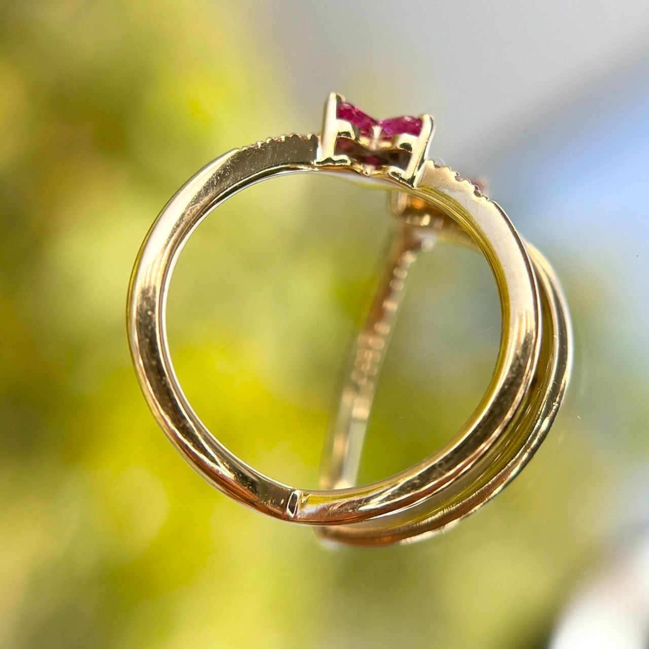 STAR JEWELRY K18 ダイヤモンドリング　ミステリアスハート MYSTERIOUS HEART RUBY PINKIE RING(2ZR1481)K18 ピンキーリング
