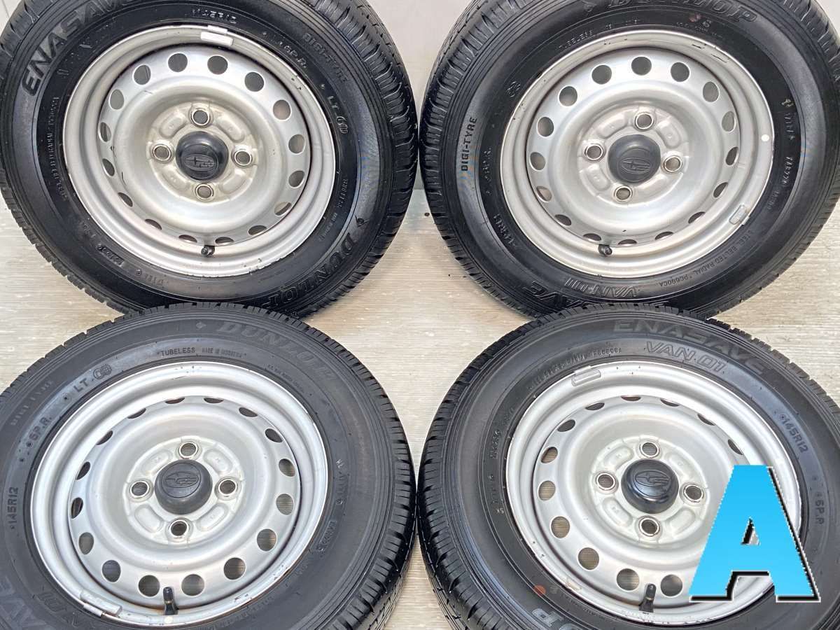 145R12 6PR nダンロップ エナセーブ VAN01 nスバル純正  n12x4.0  100-4穴 nタイヤ サマータイヤ ホイールセット 4本セットn s12240517050